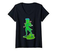 Donna Caterpillar Baseball Mazza da Baseball Sport Maglietta con Collo a V