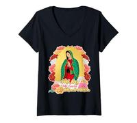 Donna Catholic Blessed Christian Believer Faith God Religious Maglietta con Collo a V