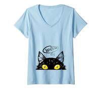 Donna Cats Rule The World, Cool Funny Cats Graphic Cool Designs Maglietta con Collo a V