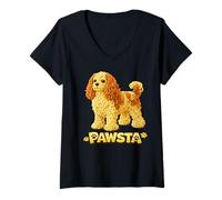 Donna Cavalier King Charles Spaniel Spaghetti Noodle Puppy Love Maglietta con Collo a V