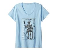 Donna Cavaliere Armatura Storia Armature medievali Maglietta con Collo a V