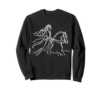 Donna Cavaliere Cavaliere Line Art Disegno Equestre Design Felpa