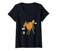 Donna Cavallo all'acqua Maglietta con Collo a V