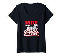 Donna Cavallo da Passeggio del Tennessee Ride with Pride Maglietta con Collo a V