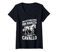 Donna Cavallo - Mai Sottovalutare Una Ragazza Con Un Cavallo Maglietta con Collo a V