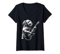 Donna Cavapoo Dad Mom - Chitarra per Cani Maglietta con Collo a V