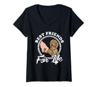 Donna Cavapoo Dog Design «Best Friends» - Divertenti amanti di Cavapoo Maglietta con Collo a V