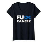 Donna Cazzo Cancro Tshirt - Cazzo Colon Cancer Awareness Maglietta con Collo a V