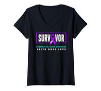 Donna Cdls Survivor - Consapevolezza della Sindrome di Cornelia De Lange Maglietta con Collo a V