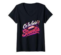 Donna Ce la Farò Anche Stravolta Donna Maglietta con Collo a V