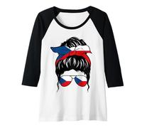 Donna Ceca Ragazza Cechia Bandiera Ceca Repubblica Ceca Donna Ceca Maglia con Maniche Raglan