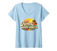 Donna Celebra Il Mese del Patrimonio AAPI - Onore delle Voci asiatiche Maglietta con Collo a V