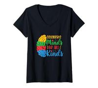 Donna Celebrate Minds of All Kinds Neurodiversity Citazione Maglietta con Collo a V