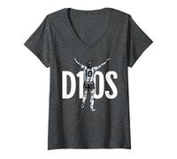 Donna Celebrazione del Calciatore Diego Maradona D10S Dios Throwback Maglietta con Collo a V