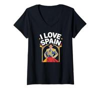 Donna Celebrazione del patrimonio I Love Spain Matador Maglietta con Collo a V