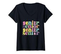 Donna Celebrazione della laurea Vibrant Senior 2024 Maglietta con Collo a V