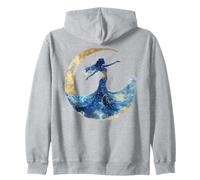 Donna Celeste Luna Stelle Cosmica Silhouette Art Felpa con Cappuccio