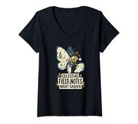 Donna Celestial Field Notes Luna Moth Art Maglietta con Collo a V