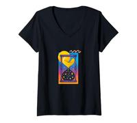 Donna Celestial Sands Clessidra Cosmic Time Flow Starry Maglietta con Collo a V