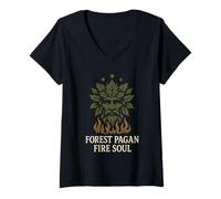 Donna Celtic Pagan Pride Triskelion Albero della Vita Heritage Magic Maglietta con Collo a V