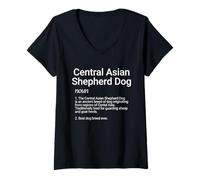 Donna Central Asian Shepherd Dog Breed Definition Asian Shepherds Maglietta con Collo a V