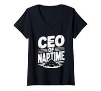 Donna Ceo di Naptime: The Ultimate Nap Champion Maglietta con Collo a V