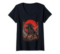 Donna Cerberus Underworld Mitologia Greca Hellhound Edgy Maglietta con Collo a V