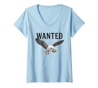 Donna Cercasi Gabbiano Rotolo di Pesce Maglietta con Collo a V