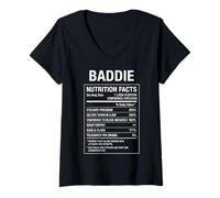 Donna Certificato Baddie Sassy Party Girl Best Friend Maglietta con Collo a V