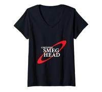 Donna Certificato Smeg Head Red Dwarf Divertente Maglietta con Collo a V