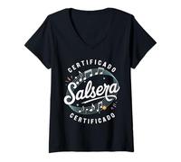 Donna Certified Salsera Dance Music Lover Salsa Dancing Maglietta con Collo a V