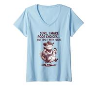 Donna Certo Che Faccio scelte sbagliate, ma Lo Faccio con Stile Maglietta con Collo a V