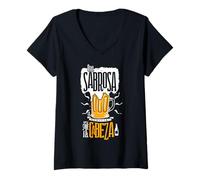 Donna Cerveza Spanish Beer Lover Funny Sayings Mexicans Drinking Maglietta con Collo a V
