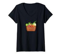 Donna Cesto di Verdure Maglietta con Collo a V
