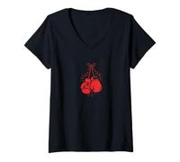 Donna Champion - Guanti da Boxe Power Spirit Atleta, Idea Regalo Maglietta con Collo a V