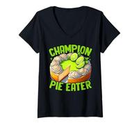 Donna Champion Pie Eater Key Lime Pie Pie Maglietta con Collo a V