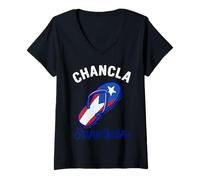 Donna Chancla Survivor Divertente Infradito Portoricano Umorismo latino Maglietta con Collo a V