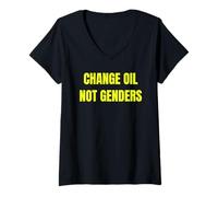 Donna Change Oil Not Genders Funny Mechanics Tees Mugs And More Maglietta con Collo a V