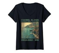 Donna Channel Islands National Park | California Maglietta con Collo a V