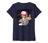 Donna Chaotic Squad Streetwear Urban Style Cartoon (Art Back) Maglietta con Collo a V