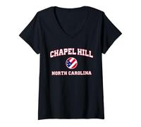 Donna Chapel Hill Carolina del Nord (NC) Maglietta con Collo a V