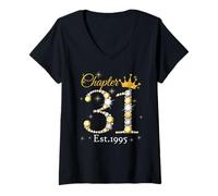Donna Chapter 31 Fabulous Since 1995 31st Birthday Women Girls Maglietta con Collo a V