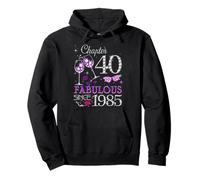 Donna Chapter 40 Fabulous Since 1985 40th Birthday Queen Felpa con Cappuccio