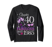 Donna Chapter 40 Fabulous Since 1985 40th Birthday Queen Maglia a Manica