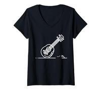 Donna Charango Linework Musicisti Maglietta con Collo a V