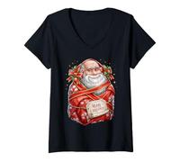 Donna Charles Darwin Evolution Candy Cane Carta Regalo Maglietta con Collo a V