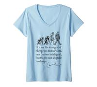 Donna Charles Darwin Evolution Responsive To Change Citazione divertente Maglietta con Collo a V