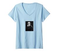 Donna Charles Darwin Ritratto Evoluzione Scienziato Naturalista Maglietta con Collo a V