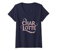 Donna Charlotte Best Ever First Name Personalizzato Ragazza Festa Mamma Maglietta con Collo a V