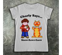 Donna Charly Says 70s Annuncio T Shirt Prodigio Rave Festival Glastonbury